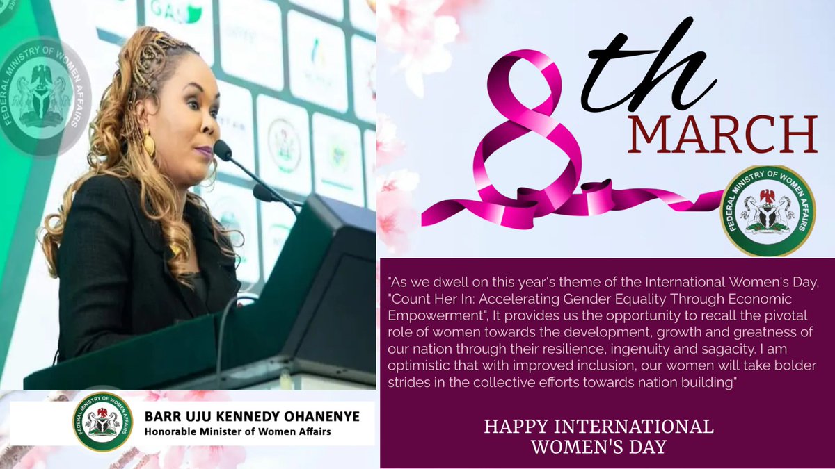 HAPPY INTERNATIONAL WOMEN'S DAY From the Federal Ministry of Women Affairs