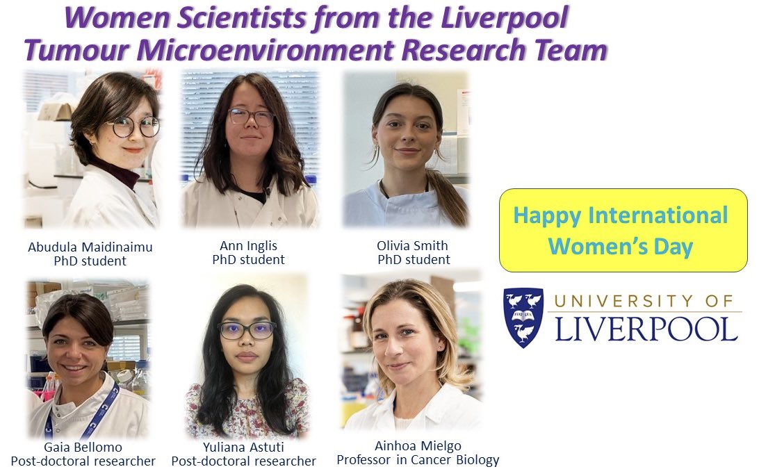 👩🏻👩🏼👩🏾🧬🔬 Thank you to all female scientists in our Liverpool TME team for their key contributions to research in the #TumourMicroenvironment 
#InternationalWomansDay