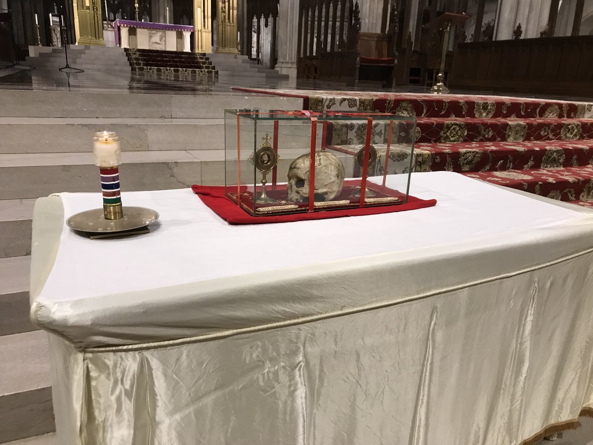 The skull of St. John de Brebuf at St Patrick's Cathedral.