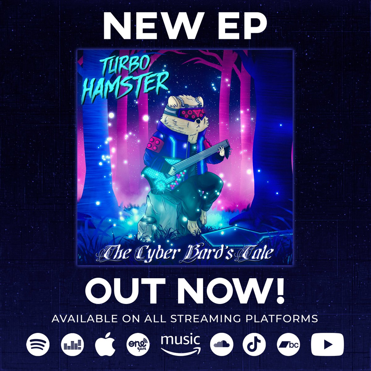 My new EP "The Cyber Bard's Tale" is now available on all platforms!
🐹

onerpm.link/837285451361

#cyberpunk #synthwave