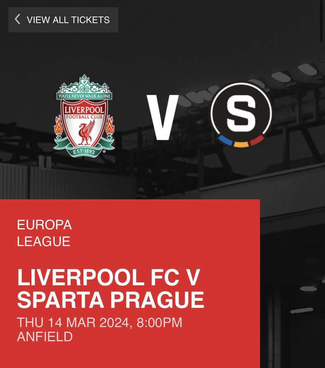 Liverpool v Sparta Prague

Pairs and Quads Available

DM

#LFCTickets #LFCSpares