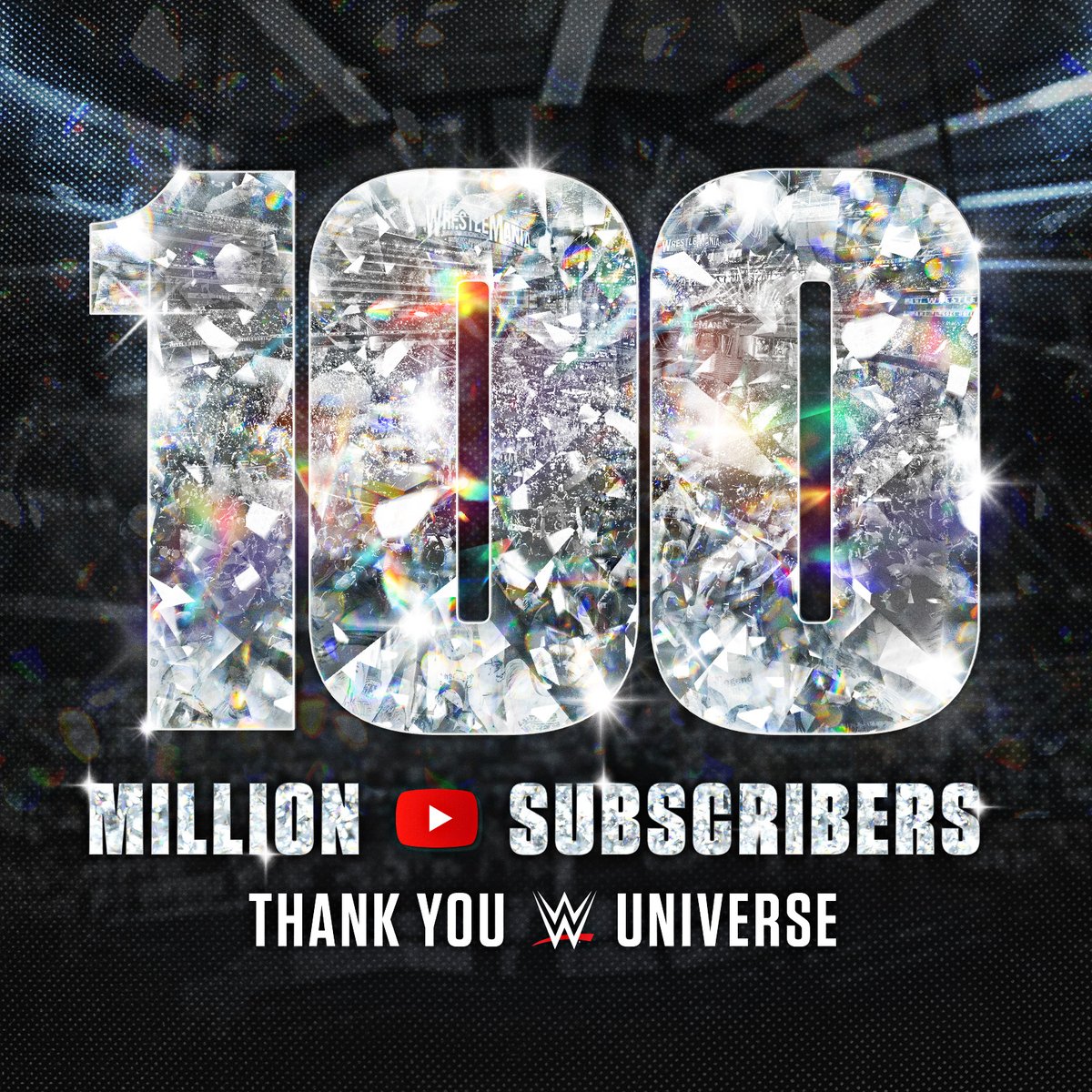 Thank you @WWEUniverse for 100M Subscribers on YouTube!