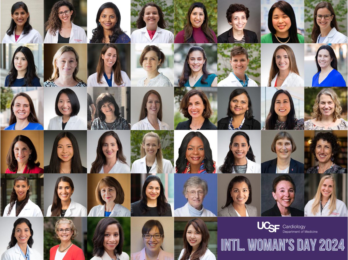 Today, on #InternationalWomensDay, we are celebrating #UCSFCardiology's outstanding female faculty & fellows from @UCSF, @DeptVetAffairs and @ZSFGCare (Pictured). Let's continue to support and uplift women and #InspireInclusion for future generations. #WIC