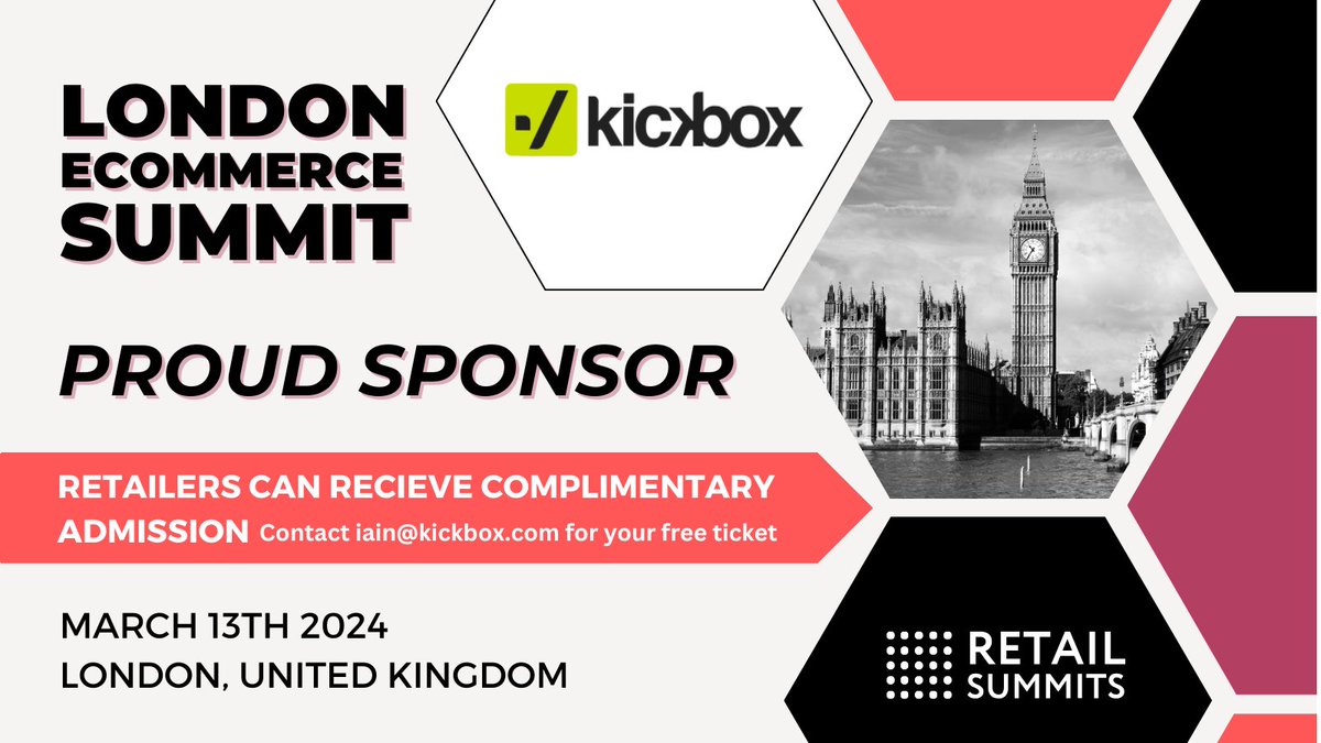 Kickbox (@kickbox) on Twitter photo Join us at London eCommerce Summit on March 13th! Hear from #ecommerce experts at <a href="/volvocars/">Volvo Cars</a> <a href="/drmartens/">Dr. Martens</a> <a href="/ActiveCampaign/">ActiveCampaign</a> <a href="/UrbanOutfitters/">Urban Outfitters</a> @Amazon & more covering topics from marketing strategy & operations to CX. Are u a retailer? Email iain@kickbox.com 🎟️
ow.ly/fYjo50QOSIY Join us at London eCommerce Summit on March 13th! Hear from #ecommerce experts at <a href="/volvocars/">Volvo Cars</a> <a href="/drmartens/">Dr. Martens</a> <a href="/ActiveCampaign/">ActiveCampaign</a> <a href="/UrbanOutfitters/">Urban Outfitters</a> @Amazon & more covering topics from marketing strategy & operations to CX. Are u a retailer? Email iain@kickbox.com 🎟️
ow.ly/fYjo50QOSIY
