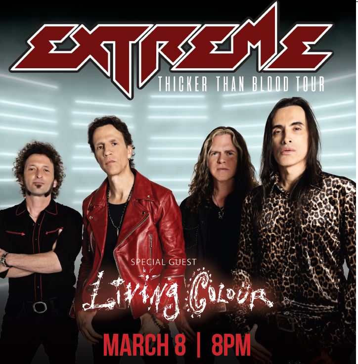 Time's Up! Tonight we'll Get The Funk Out with @ExtremeBand on their Thicker Than Blood Tour with @LivingColour. Get your tickets now! 🎫: bit.ly/Extreme030824