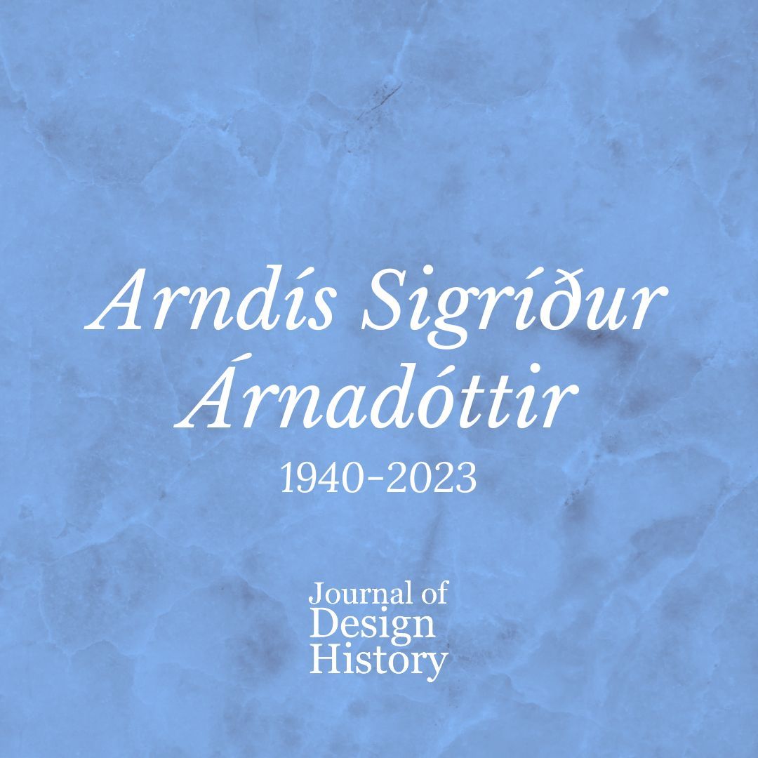 Arndís Sigríður Árnadóttir - interior designer, librarian, curator and design historian - died in Paris on September 8th, 2023, aged 83. Read a full obituary at doi.org/10.1093/jdh/ep….