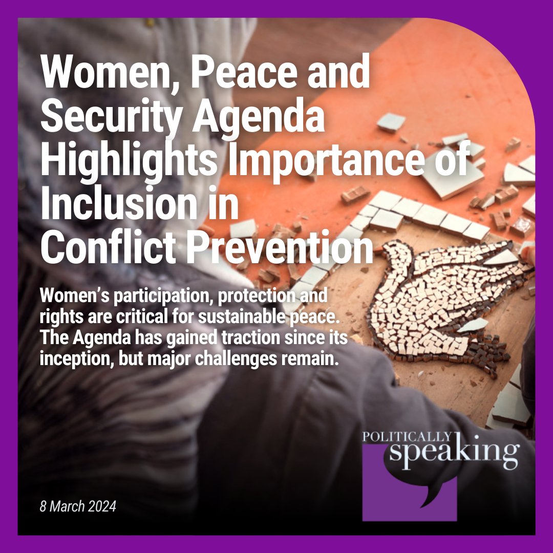 Investing in women's active participation in political processes means investing in sustainable and lasting peace. Read about the progress and challenges of the Women, Peace and Security agenda on Politically Speaking: medium.com/dppa-political… #InvestInWomen #IWD2024