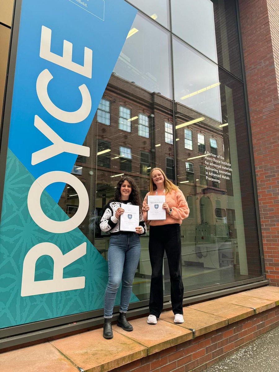 MetallicsCDT's tweet photo. Congratulations to Lucy and Frances who both chose #InternationalWomensDay to submit their thesis! Both of these incredible women's research has been centred around #AddititveManufacturing and working at the RDC.
Fantastic achievement ladies! 🍾🥂 https://t.co/PIxr2QSH2S
