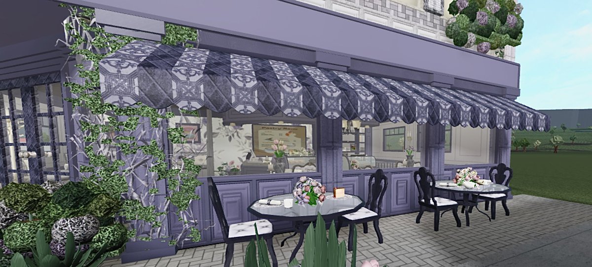 Purple Cafe 

#bloxburg #bloxburgbuild #robloxbuild 
(More pics ⬇️)