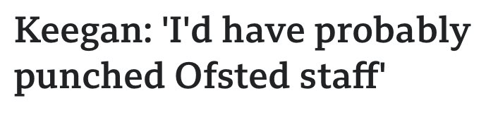 “I would LOVE it if we beat Ofsted”