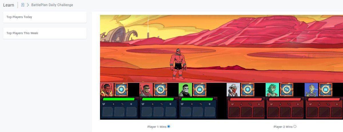 Coming Soon.... BattlePlan Daily Challenge.  Test your knowledge by guessing which player won  - from actual battles over the past 24 hours.  See how many you get right!  <a href="/PlayBattlePlan/">BattlePlan!</a>
<a href="/foundersdao/">Founder's DAO</a>
<a href="/rebootgg_/">Reboot</a>
<a href="/pixelvault_/">Pixel Vault</a>
<a href="/metahero_pv/">MetaHero</a>