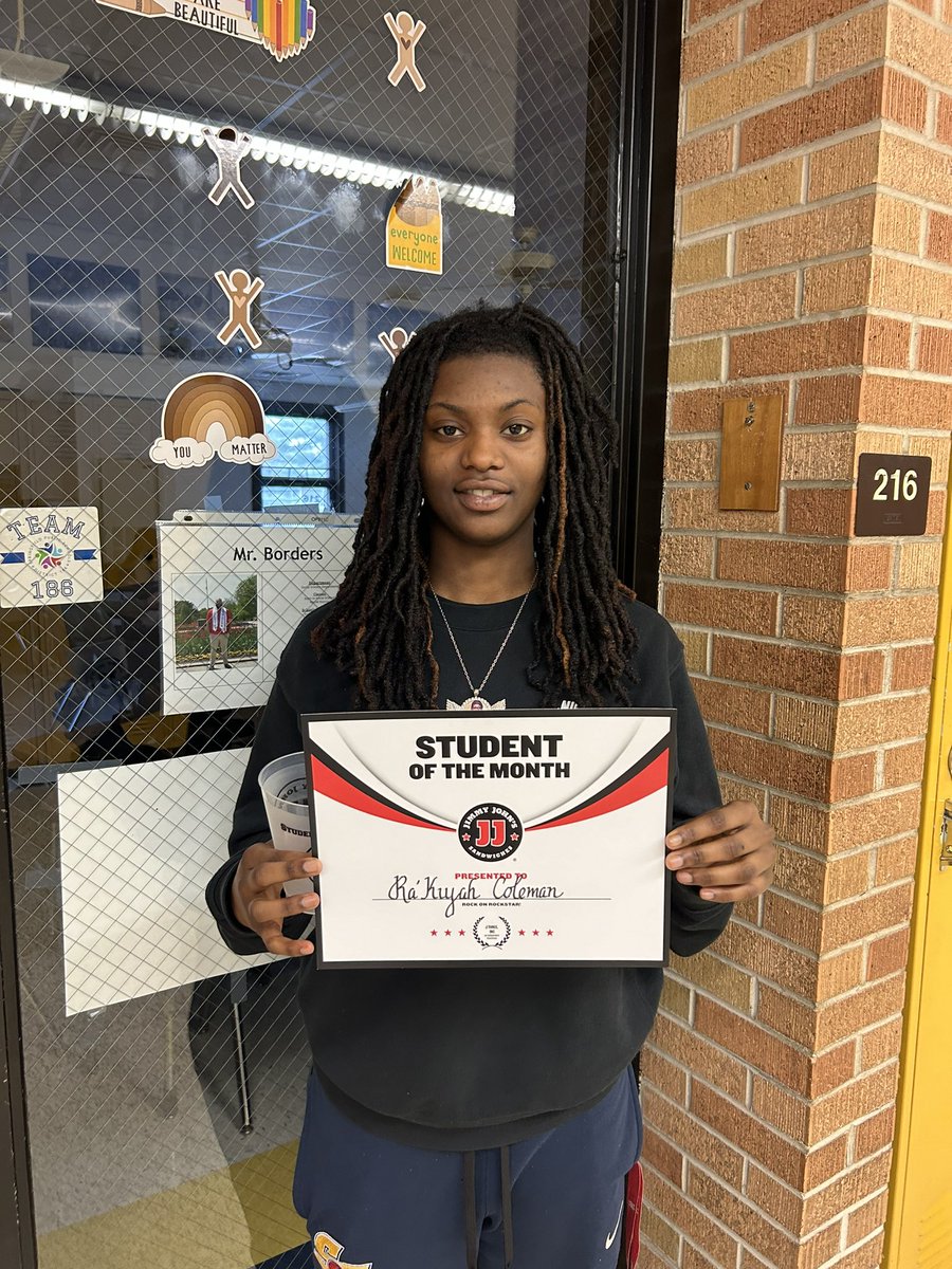 SSHSspartans1's tweet photo. Congrats to Ash, Amavi, Ra’Kiyah and Jimmie for being chosen as Students of the Month! Thanks to our community partners @jimmyjohns. https://t.co/oRncUdlCyb