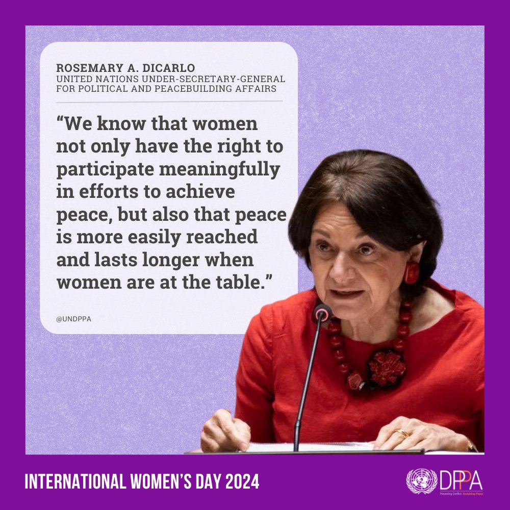 Women are not just victims of conflict. They are agents of change. We must invest in gender equality and women's leadership to ensure sustainable peace. #InvestInWomen #IWD2024