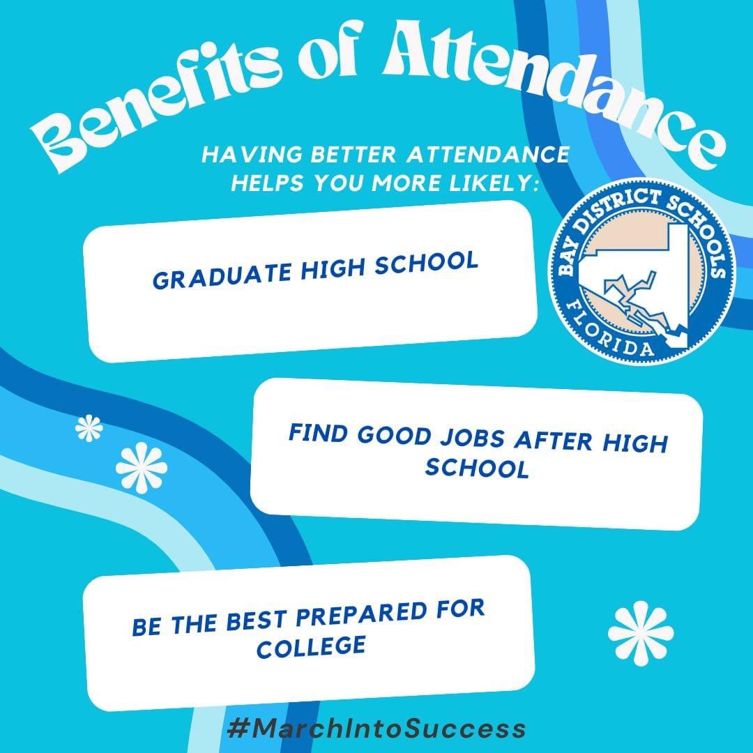 This March, let's commit to prioritizing attendance EVERY DAY! 📅 Encourage your child to be present, engaged, and ready to #MarchIntoSuccess. Together, we can create a foundation for a brighter future through consistent, on-time attendance. 🌟📓 Let's set our students up for