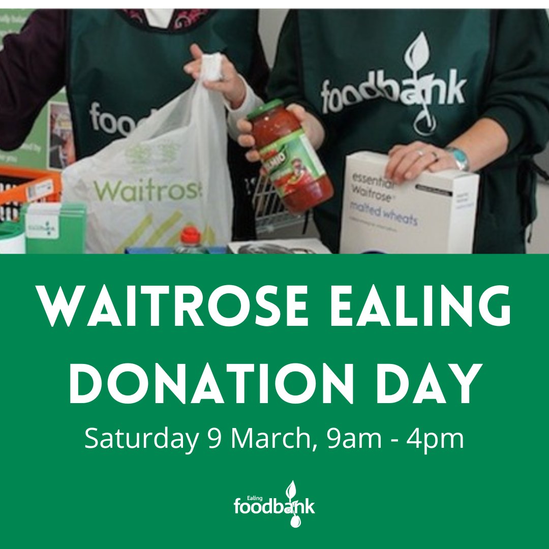 Pop in to see our lovely volunteers tomorrow at Waitrose West Ealing. They'll have shopping lists of our most needed items and a place to drop your donations.