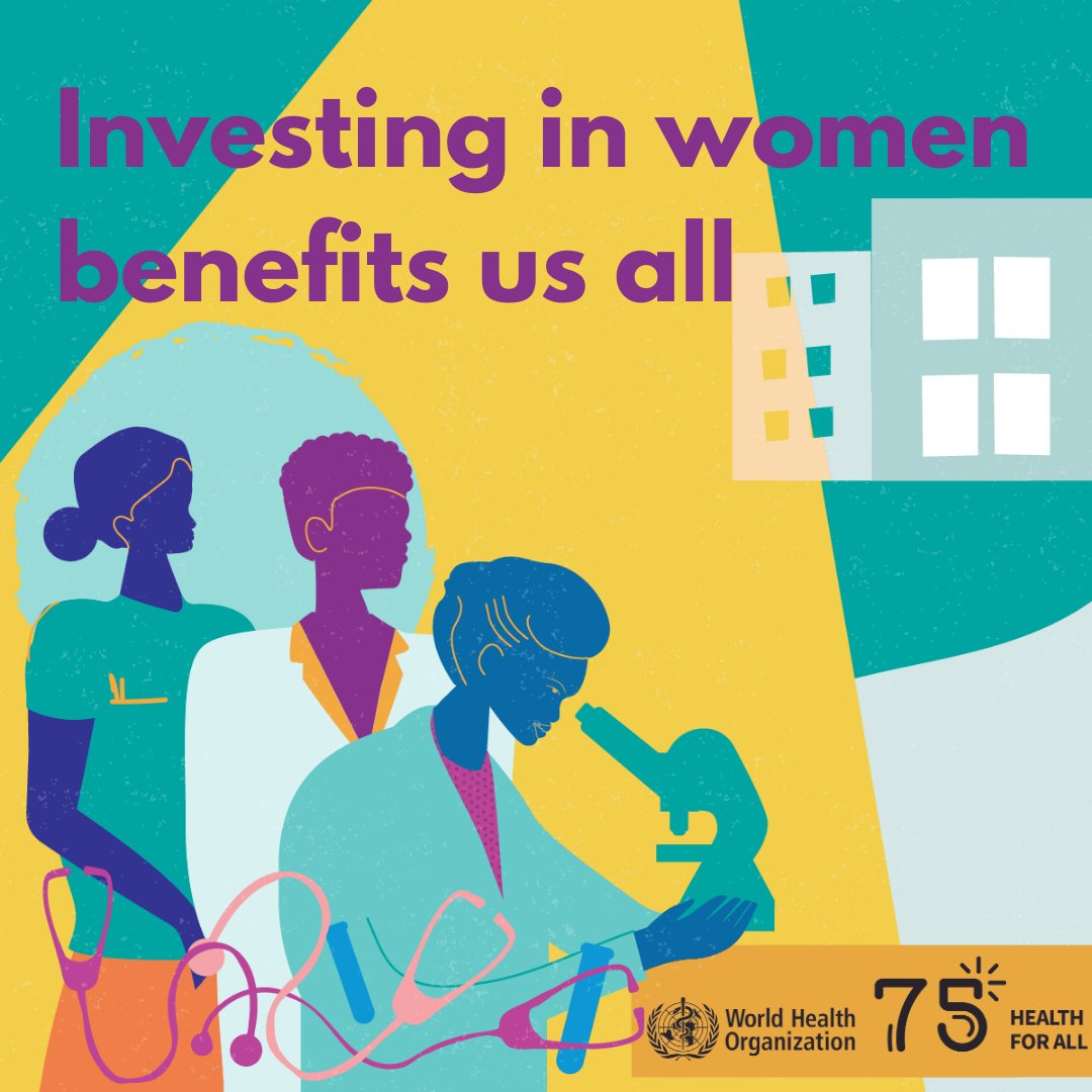 What does health sector investment in women and girls mean? 🏥 Better access to safe, quality health services that meets their needs ⚖️ Unpaid care work to support health and wellbeing be valued, supported and equally distributed 👩🏼‍⚕️ More women in decision-making roles 👩🏾‍🎓 More…