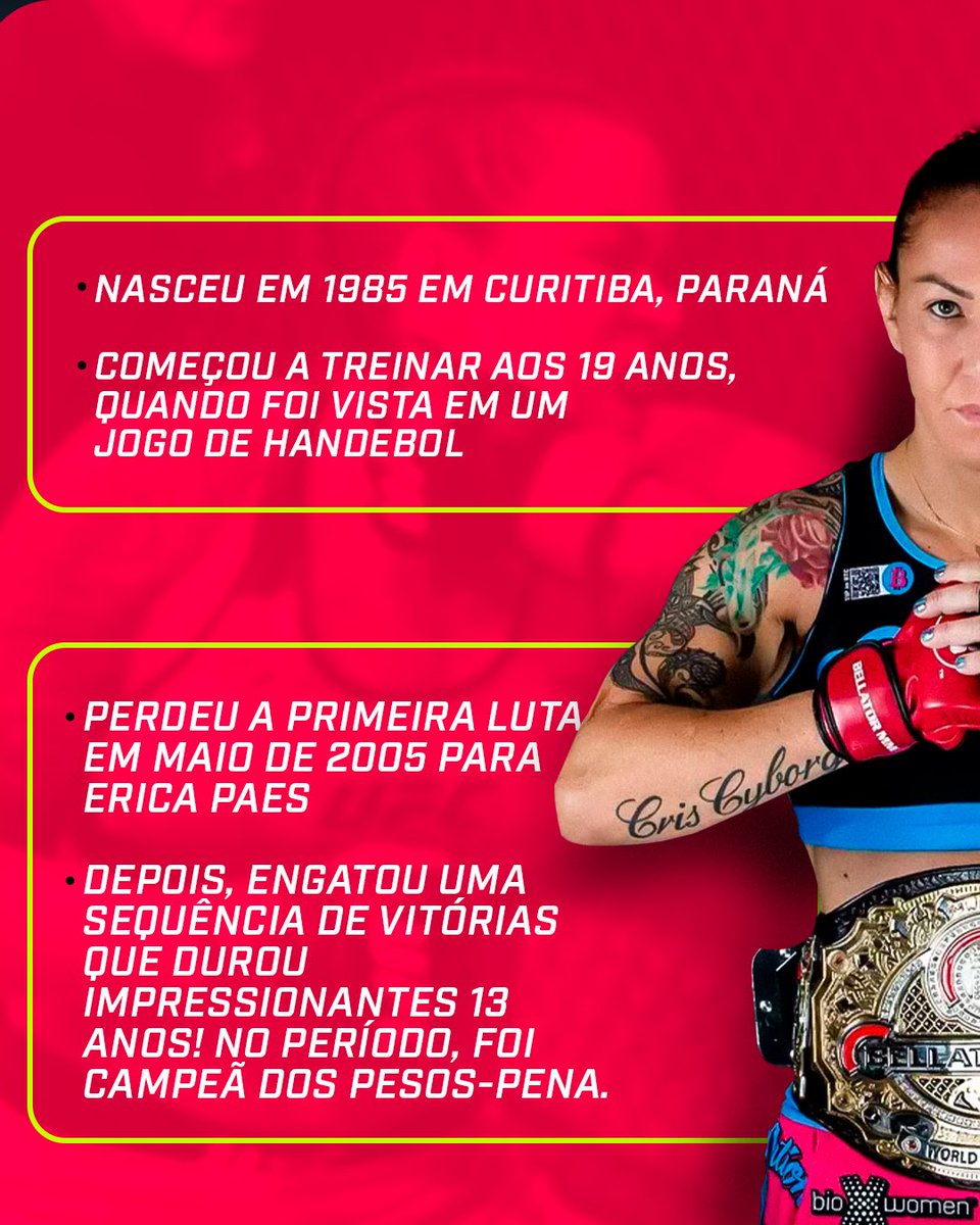combate's tweet image. Cris Cyborg é LENDA VIVA do MMA brasileiro!

Campeã de todos os grandes títulos, sempre em busca de novos desafios! Verdadeira inspiração nas artes marciais 🔥🏆

#Combate  #LuteComoUmaGarota #DiaInternacionalDaMulher #CrisCyborg