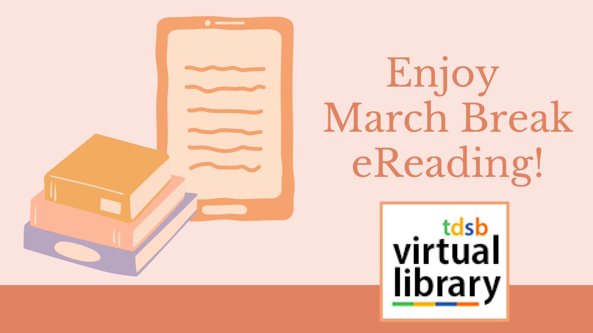 Enjoy eReading during March Break with @tdsbVL! Choose an eBook or read-aloud on Destiny, TumbleBook, or Capstone. En français? Try ProQuest or Crabtree. Need nonfiction? Check out Big Timber and PebbleGo. tdsb.on.ca/library Happy eReading!