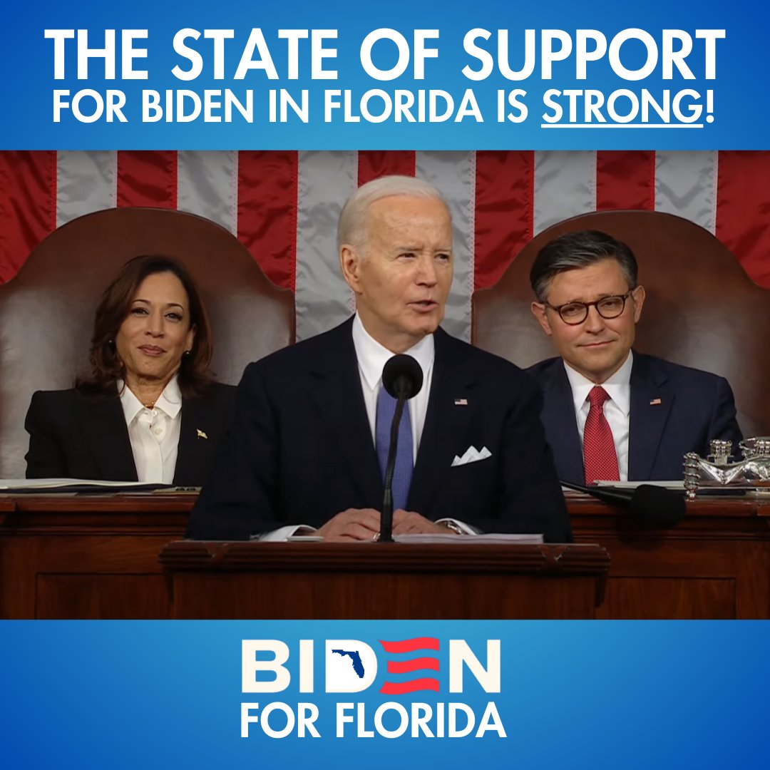 From the Panhandle to the Keys and the Gulf Coast to the Space Coast, we are proud to report that the state of support for President Joe Biden in Florida is strong and growing!