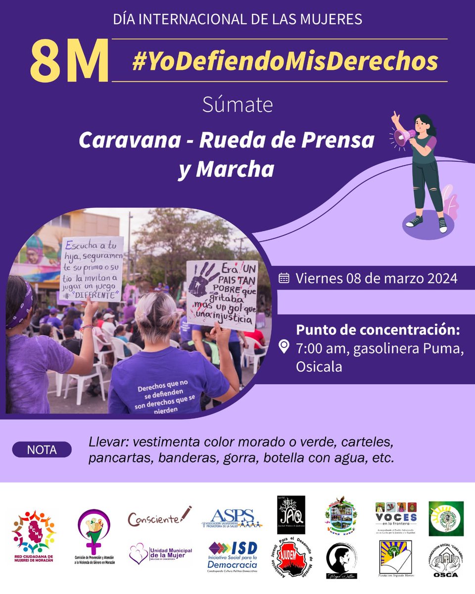 👊ISD continúa acompañando todos aquellos esfuerzos en la ✅lucha porque prevalezcan los derechos de las mujeres en El Salvador.
#YoDefiendoMisDerechos
<a href="/JRamonVillalta/">Ramón Villalta</a>