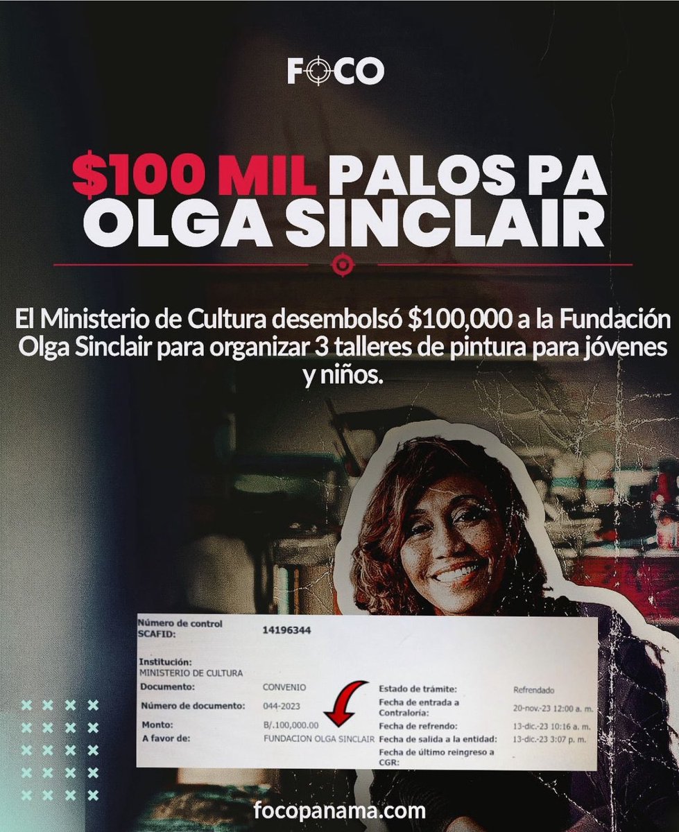 frobinsonpty's tweet photo. Aquí está la Clasista y Racista de #OlgaSinclair que le da vergüenza que le digan que el reggaetón nació en Panamá , que viene del reggae en español de Panamá, de las raíces del reggae Jamaicano por la construcción del Ferrocarril y del Canal de Panamá. 

Gracias a Nando Boom, El General, Gaby el Meneito, Renato y otros, existen Maluma, Don Omar, Daddy Yankee y  Karol G. 

Pero a ella le dan $100,000.00 para talleres de pintura, con es plata yo puedo armar clases de arte, música, baile, por un año en Río Abajo, en la Logia Calle 1/2, con 5 profesores de lunes a sábado. 

Y pregúntenme ¿cómo?  que les cuento….