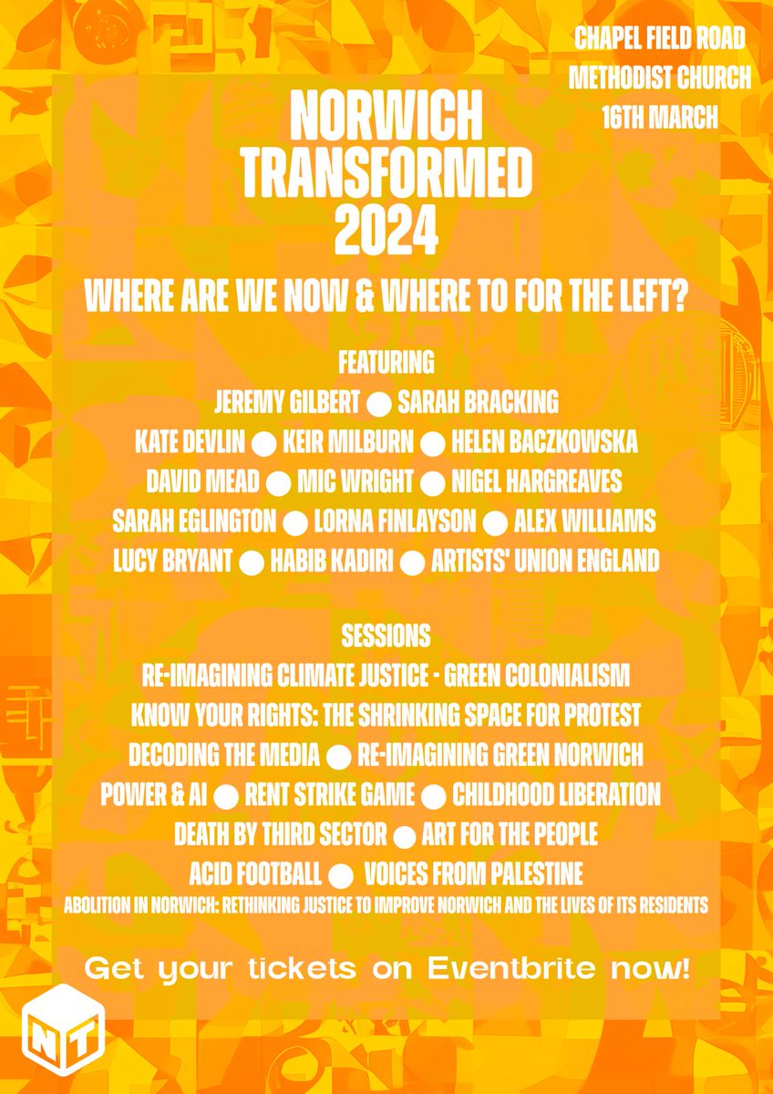 💥Get your tickets for Norwich Transformed!💥 The Transformed groups are incredible - they're volunteer organised TWT-style events, with the proper mix of fun, friendliness and radical politics. First up this year on 16 March: Norwich! 🎟️ bit.ly/Norwich24