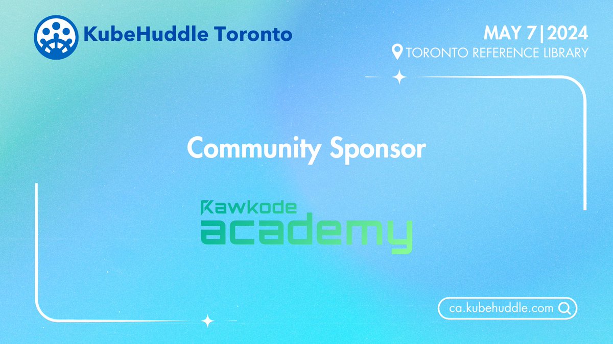 KubeHuddle (@kubehuddle) on Twitter photo Huge thank you to <a href="/RawkodeAcademy/">Rawkode Academy</a> for being a Community Sponsor of KubeHuddle, Toronto.💙
Make sure to grab your ticket👉
tickettailor.com/events/kubehud… Huge thank you to <a href="/RawkodeAcademy/">Rawkode Academy</a> for being a Community Sponsor of KubeHuddle, Toronto.💙
Make sure to grab your ticket👉
tickettailor.com/events/kubehud…