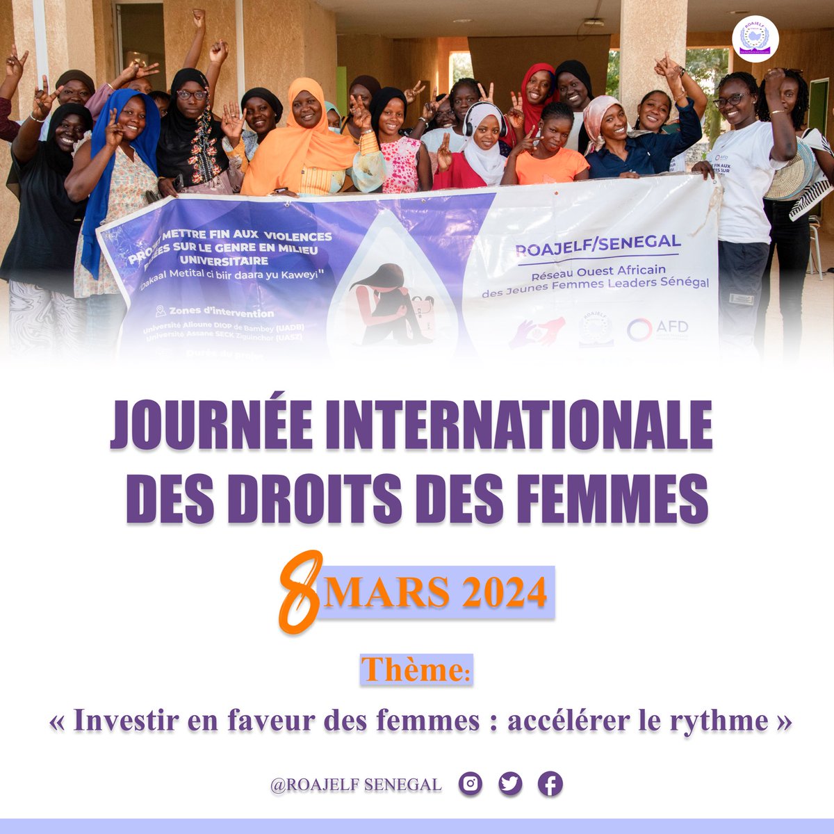 En cette #JourneeInternationaleDesDroitsDesFemmes, nous rendons aussi un hommage à toutes celles qui sont engagées au quotidien pour la réalisation des #droits des #femmes au #Sénégal et dans le monde! @onufemmesSN @UN_Women @awdf01 @Equipop_Ong @UNFPA_WCARO