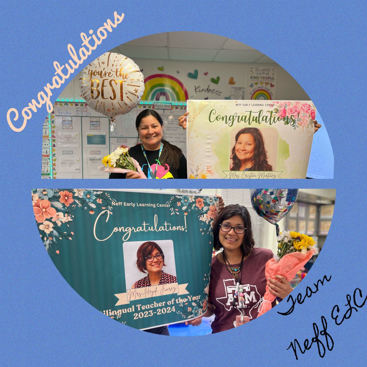 Neff Early Learning Center (@neffecc) on Twitter photo We are sending a BIG congratulations to our fellow team members:
1. Ms.Martinez👏🎉
First grade, Literacy
ESL, Teacher Of The Year
2. Ms.Juarez👏🎉
Pre-K, Self-Contained
Bilingual, Teacher Of The Year
Keep up the WONDERFUL work! @TeamHISD <a href="/HISD_West/">🚨 This page is no longer active! 🚨</a> @HISDMultiPrgms We are sending a BIG congratulations to our fellow team members:
1. Ms.Martinez👏🎉
First grade, Literacy
ESL, Teacher Of The Year
2. Ms.Juarez👏🎉
Pre-K, Self-Contained
Bilingual, Teacher Of The Year
Keep up the WONDERFUL work! @TeamHISD <a href="/HISD_West/">🚨 This page is no longer active! 🚨</a> @HISDMultiPrgms
