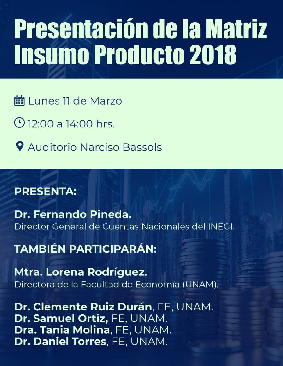 Te esperamos este lunes 11
Edificio B de la Facultad 
<a href="/depfeunam/">DEPFE UNAM</a> <a href="/suayedEconomia/">SUAyED Economía UNAM</a> <a href="/pueeunam/">PUEE UNAM</a>