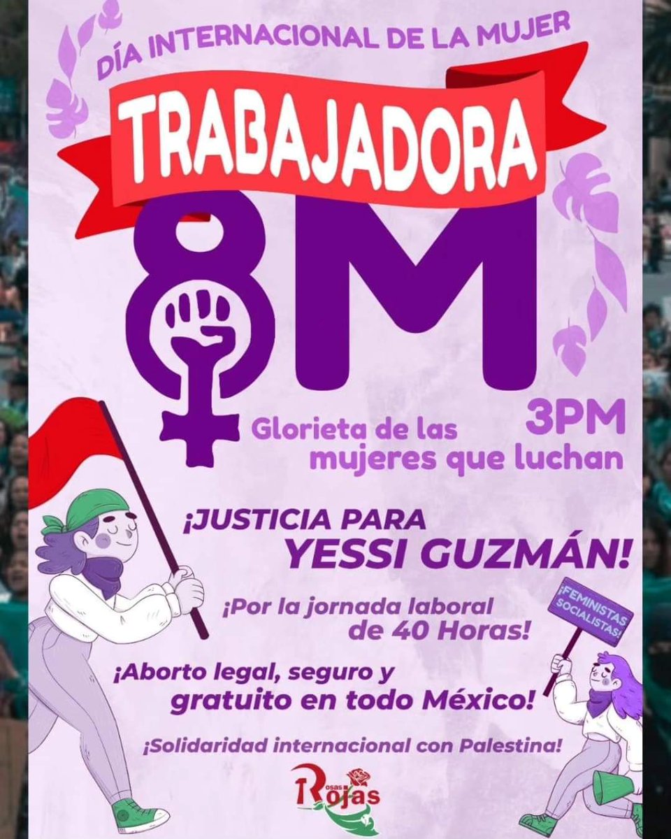 ¡Es hoy compañeras, es hoy! nos vemos a las 3 PM para marchar por nuestros derechos ❤️🔥🌹
Y por justicia para #Yessi y todas compañeras asesinadas y violentadas. 
¡Las mujeres luchando y el mundo transformando! 
#Marcha8M 
#JusticiaParaYessi
#NiUnaMenos
#VivasYLibresNosQueremos