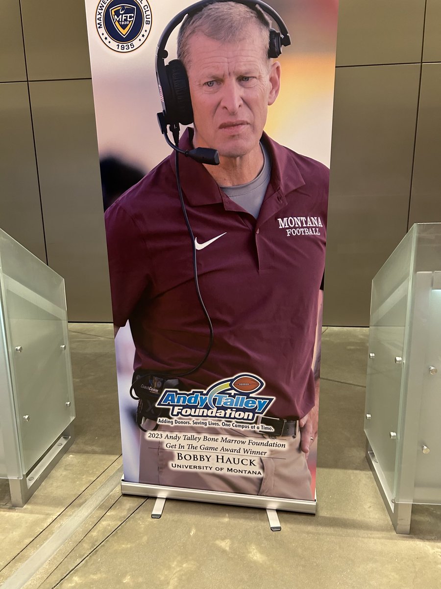 At the College Football Hall If Fame in Atlanta honoring Montana Head Football Coach Bobby Hauck for receiving the Get In The Game Impact Award!