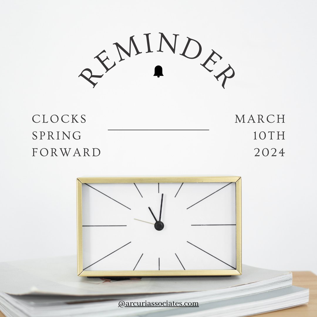 ArcuriWealth's tweet photo. Don't forget to set your clocks forward this weekend🌻

Also, don't forget that time is a valuable asset in finance, and by leveraging it effectively, you can make significant strides toward achieving your financial aspirations. 

And we happen to know a guy! Contact us now! 📞 https://t.co/XTcLFFTWH6