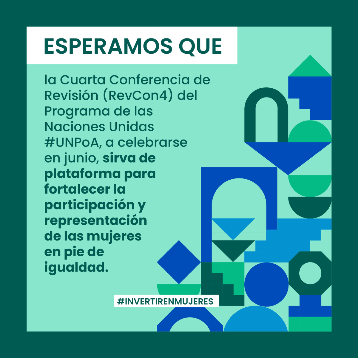 UNLIREC's tweet photo. Hoy 8 de marzo, Día Internacional de la Mujer, aprovechamos esta oportunidad para resaltar la importancia de #InvertirEnMujeres en el desarme y para mejorar su participación en las decisiones relacionadas con la paz y la seguridad. https://t.co/RsmGyqHQhS