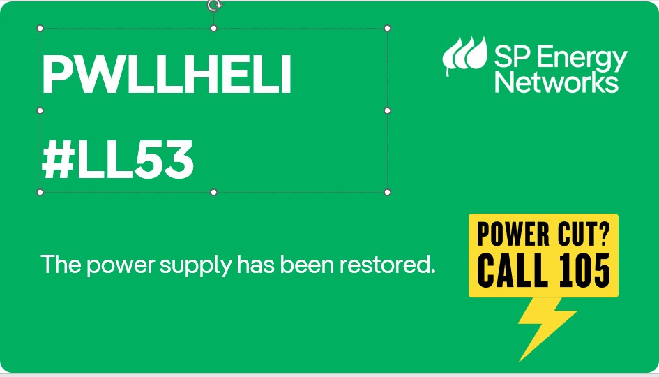 SPEnergyNetwork's tweet image. Supplies have been restored to customers affected by #POWERCUT #LL53 #Pwllheli. Thank you for your patience today.