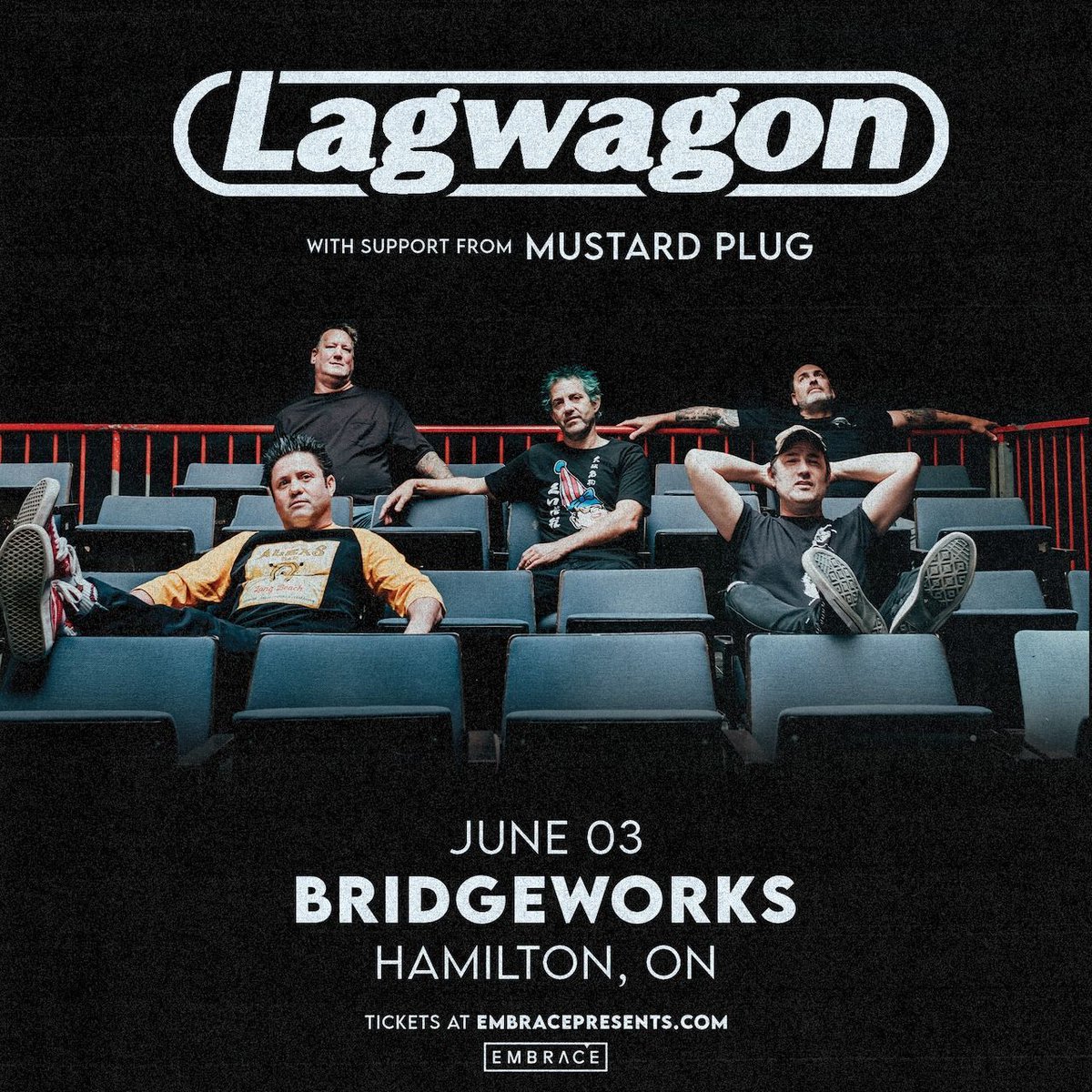 ON SALE NOW: Punk rockers Lagwagon return to Bridgeworks on June 3rd with support from Mustard Plug! Tickets are on sale NOW at bridgeworks.ca 🤘 #hamont