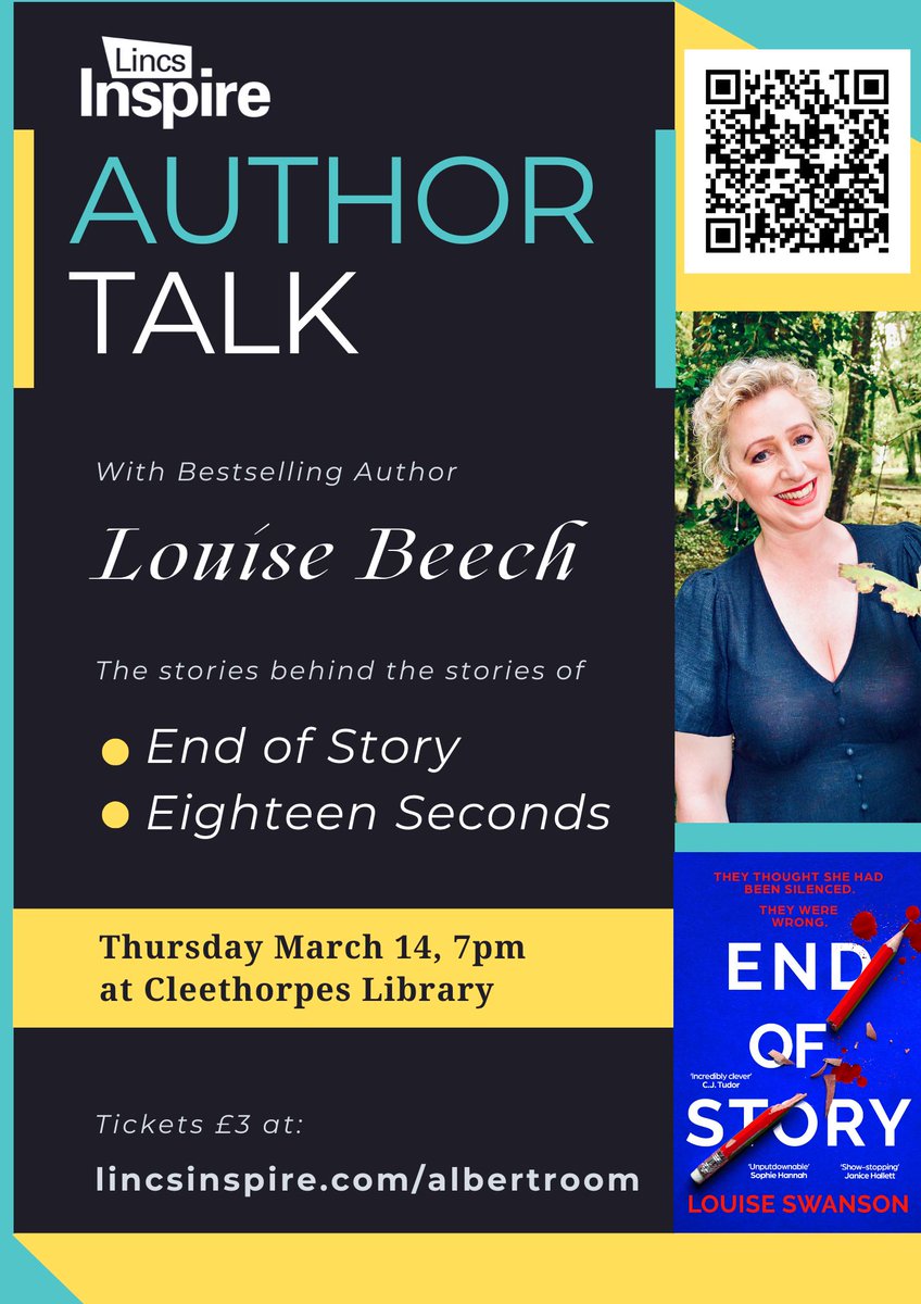 Don't miss @LouiseWriter's talk at Cleethorpes Library. Tickets: lincsinspire.com/albertroom