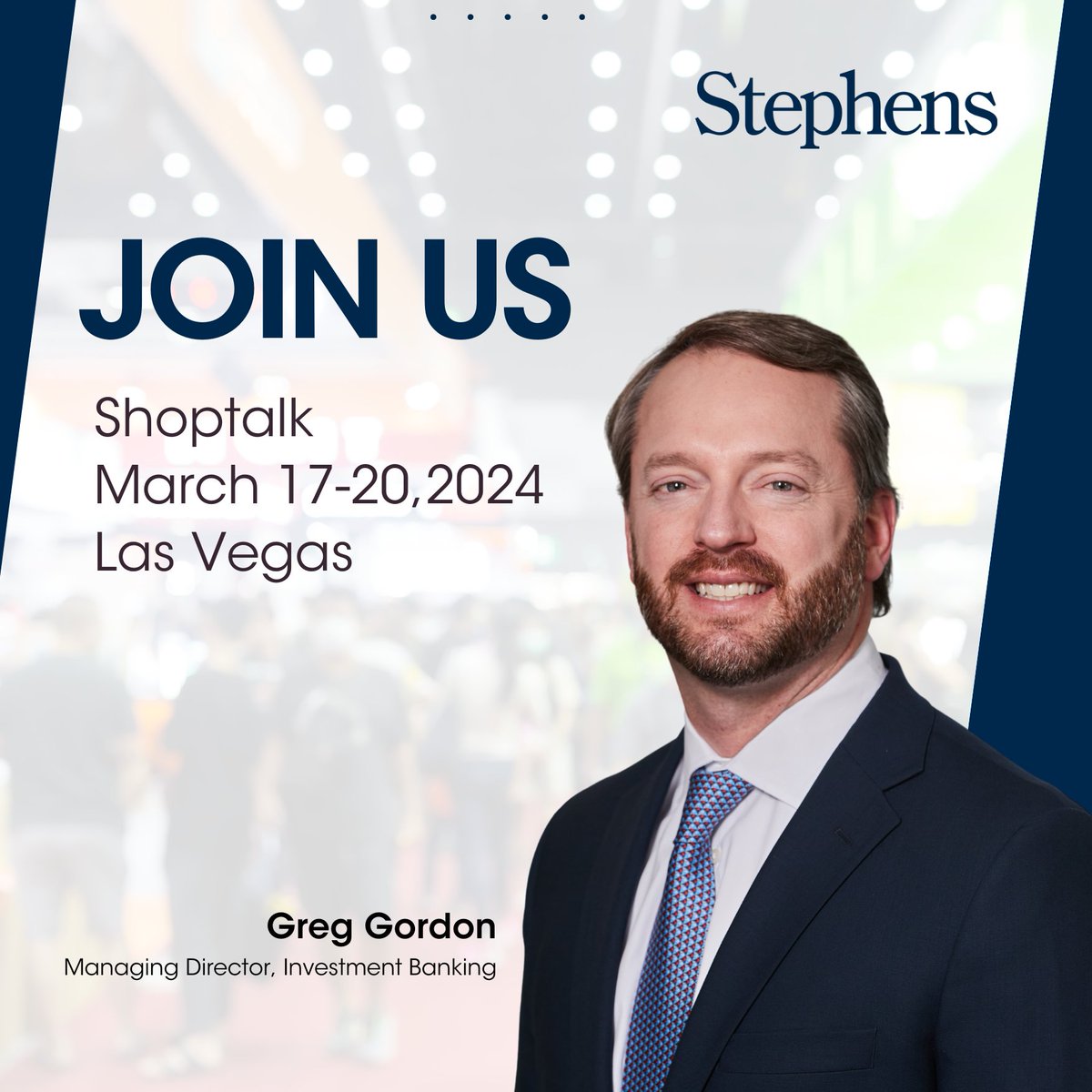 Our team is gearing up for the 2024 Shoptalk conference in Las Vegas this month. We’re excited to connect with industry leaders and expand our network. If you plan on attending, make sure to connect with Managing Director Greg Gordon. stephens.com/investment-ban…