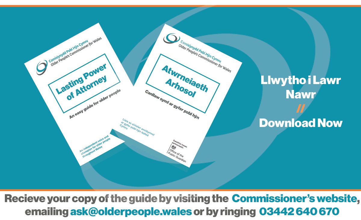 The Commissioner has updated her easy guide to Lasting Power of Attorney, developed with @OPGGovUK, to help older people and their loved ones plan for their future. Download your copy here: olderpeople.wales/resource/an-ea…