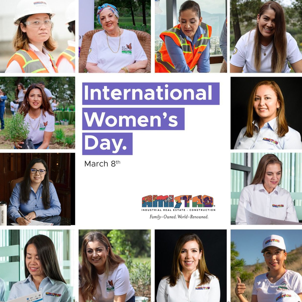 Today, on International Women’s Day, we want to celebrate the amazing women who make our company shine brighter every day! We’re proud of their dedication, talent, and passion.

#internationalwomensday2024 #womensday #amistadindustrialdevelopers #familyownedworldrenowned