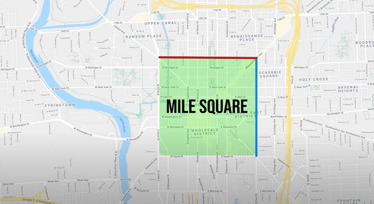 indydpg's tweet photo. @Laurel_Bristow Of very little help for those outside of Indianapolis but north street to south street and east street to west street downtown makes up the mile square

Obviously for those unfamiliar with Indy, probably not much good but 🤷🏼‍♂️ https://t.co/29qUjHLQfq