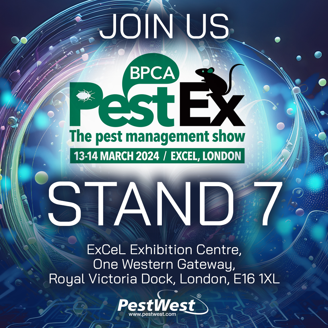 PestWest's tweet photo. Join us at PestEx on March 13-14 at Stand 7, Excel Exhibition Centre, London. Don't miss out! 

#PestEx #PestWest https://t.co/0j6a6e1wqt