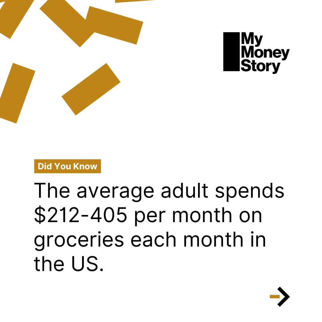 ItsMyMoneyStory's tweet photo. How much did you spend on groceries last month? The average adult spends $200-$400 a month! Comment how much your monthly grocery bill is below or share a tip for how you save on groceries. #mymoneystory #moneytips #financialknowledge #mymoneystory #groceries https://t.co/ZIlonWEZ6j