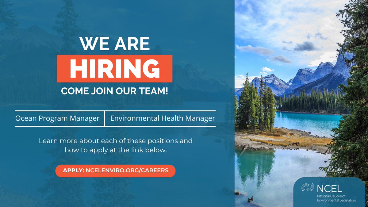 We are #hiring managers to lead our Oceans and Environmental Health programs. Applications closed today! Come join the NCEL team to make a difference for people + planet: ncelenviro.org/careers/