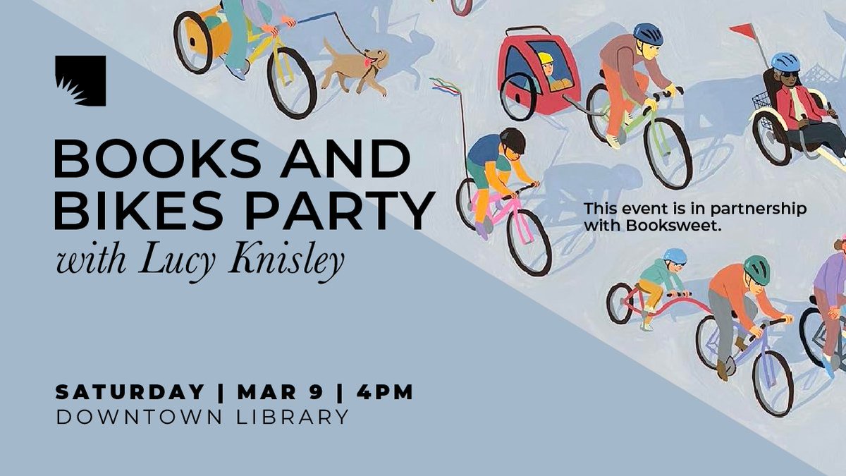 Bring along your favorite riding buddy and join us for a Books and Bikes Party with @LucyKnisley and Booksweet as we celebrate the release of Ride Beside Me, a picture book all about joy, community, and of course, BICYCLES! TOMORROW at 4 pm Downtown. aadl.org/node/623317