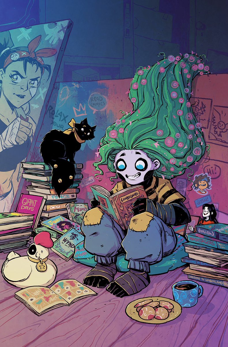 With ZAWA + The Belly of the Beast ending this Wednesday, I had the honor to draw her on the cover of this year’s Boom Box! Free Comic Book Day issue celebrating 10 years of the imprint, she also got to read all their books! Including WYND! But I think she’s already read them…