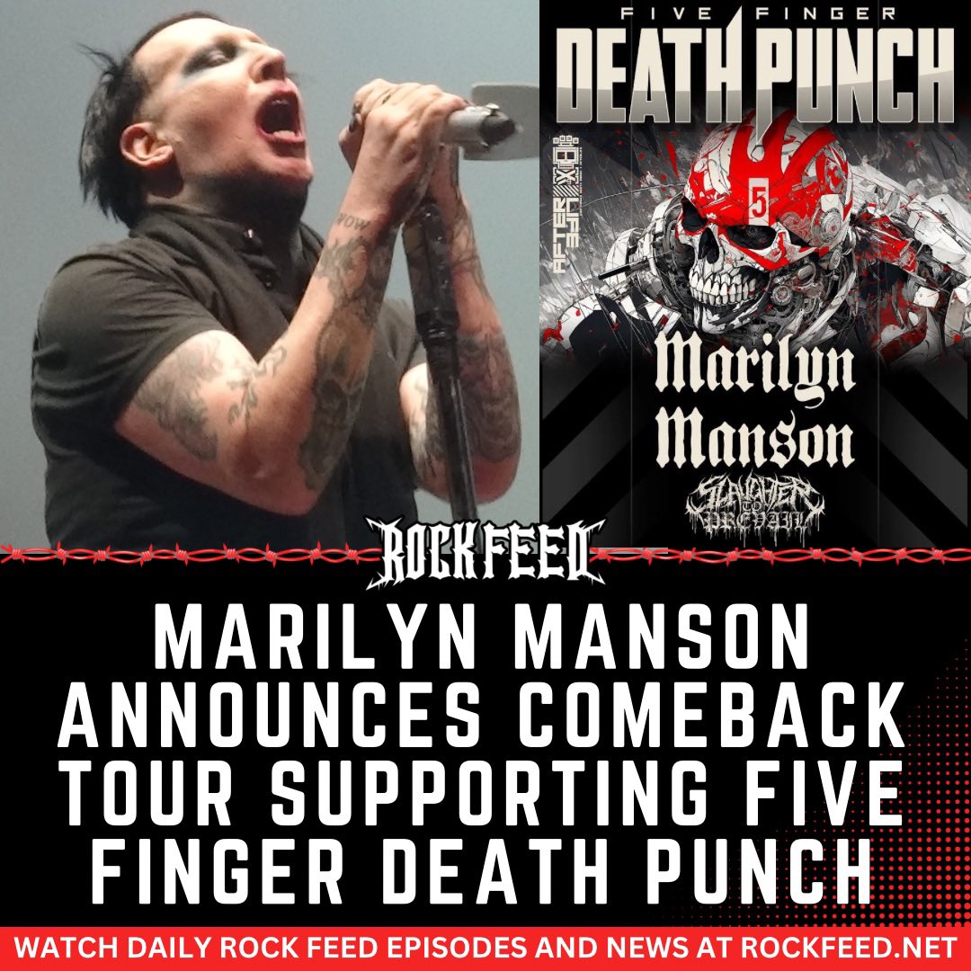 RockFeedNet's tweet image. Marilyn Manson is resuming his music career this summer on tour with Five Finger Death Punch. Manson will embark on his first tour in years following multiple lawsuits from women accusing him of abuse. Manson has denied all allegations against him.