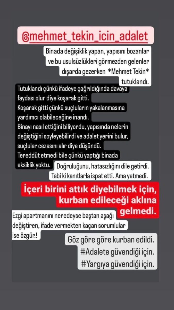 @MehmetTekin_46 #mehmetTekiniçinadalet