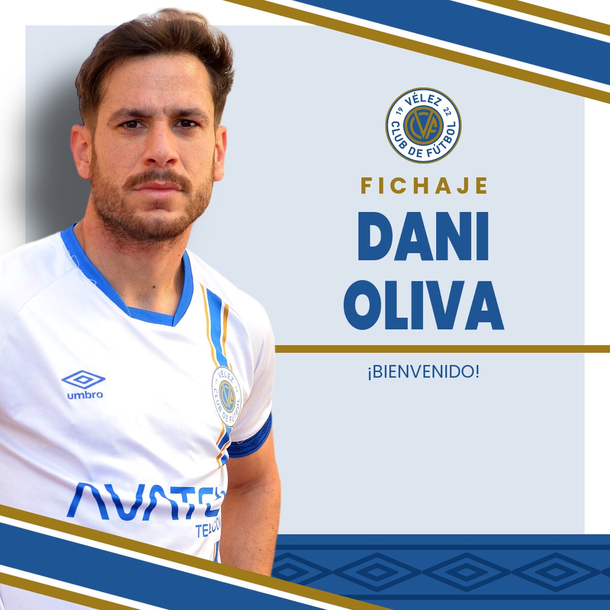 OFICIAL 🤝 Presentamos a “Dani Oliva”, una de las últimas incorporaciones del Vélez C.F.

📝 Lateral derecho de 26 años, natural de Toledo, llegó como agente libre siendo su último equipo el C.D. Toledo.

🫂 ¡Bienvenido Oliva!

ℹ️ velezcf.com/presentamos-a-…

#ElEquipoDeLaAxarquia