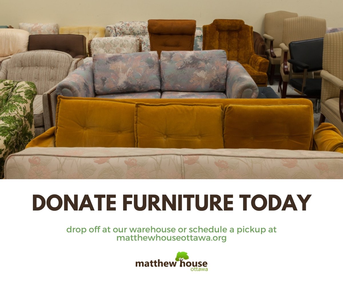 Our Furniture Bank program is furnishing over 1500 homes this year 🏠❤️

Many individuals and families could make great use of your gently-used furniture and household items - consider donating TODAY!

matthewhouseottawa.org/furniture-bank…